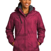 Ladies Brushstroke Print Insulated Jacket