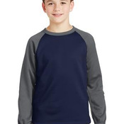 Youth Sport Wick &#174; Raglan Colorblock Fleece Crewneck