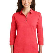 Ladies 3/4 Sleeve Meridian Cotton Blend Polo